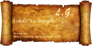 Lukáts Gergő névjegykártya